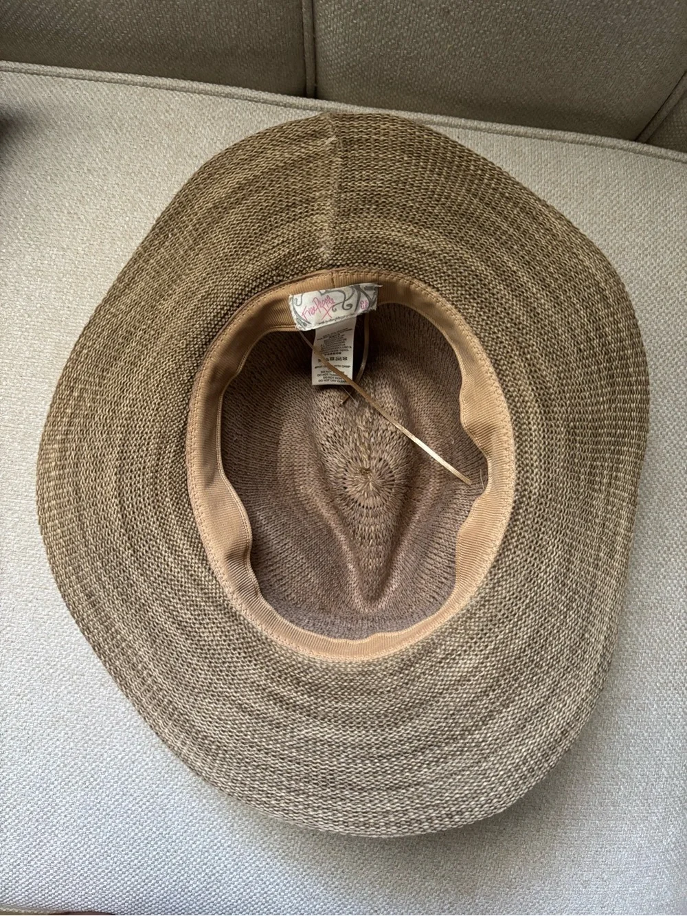 Free People Arrow Woven Packable Rancher Hat Taupe Brown Western Fedora Boho